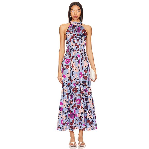 Cleobella Dresses & Skirts - New Cleobella Iman Waterlily Blue Purple Floral Ankle Dress P3783